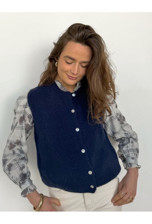 Gilet sans manche MOHAIR MARINE