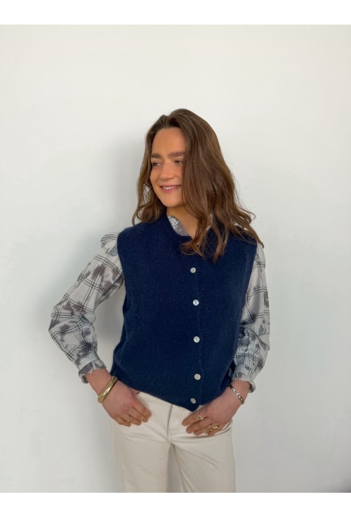 Gilet sans manche MOHAIR MARINE