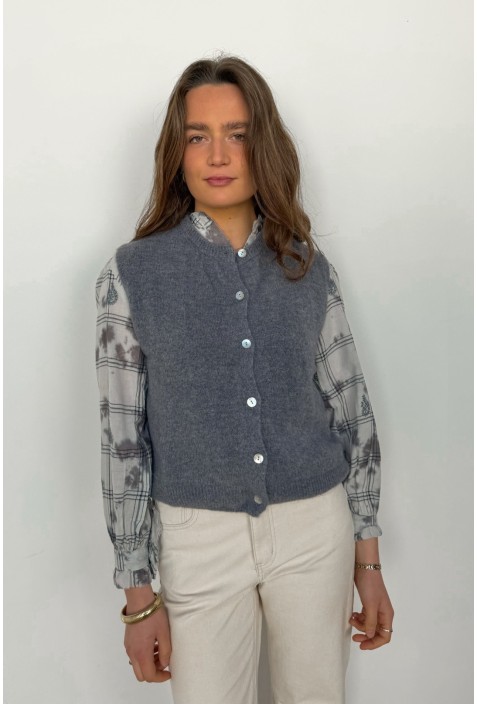 Gilet sans manche MOHAIR GRIS