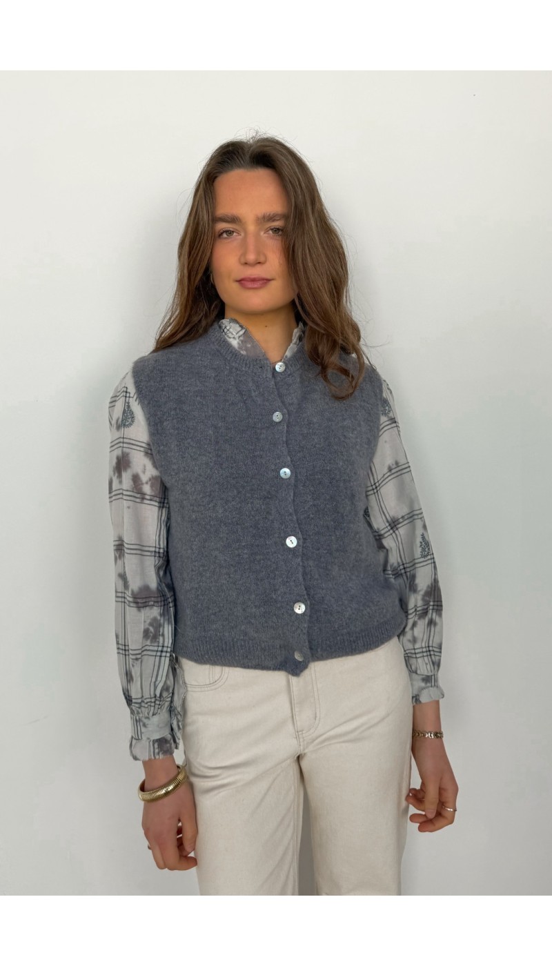 Gilet sans manche MOHAIR GRIS