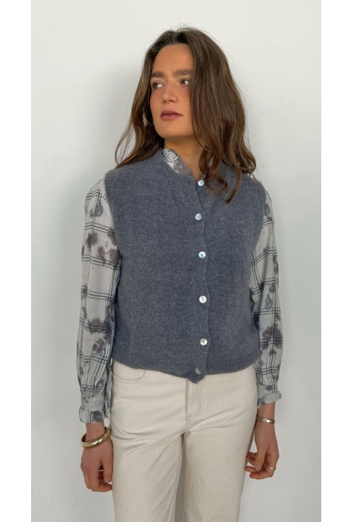 Gilet sans manche MOHAIR GRIS