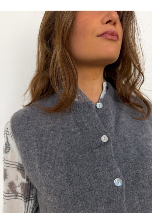 Gilet sans manche MOHAIR GRIS