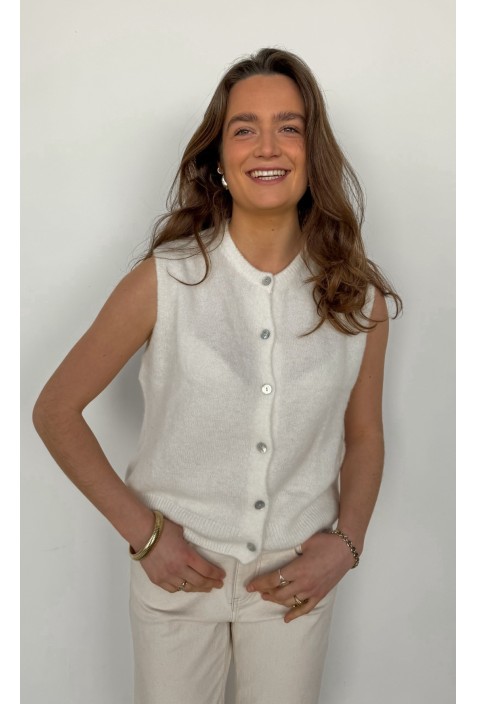 Gilet sans manche MOHAIR ECRU