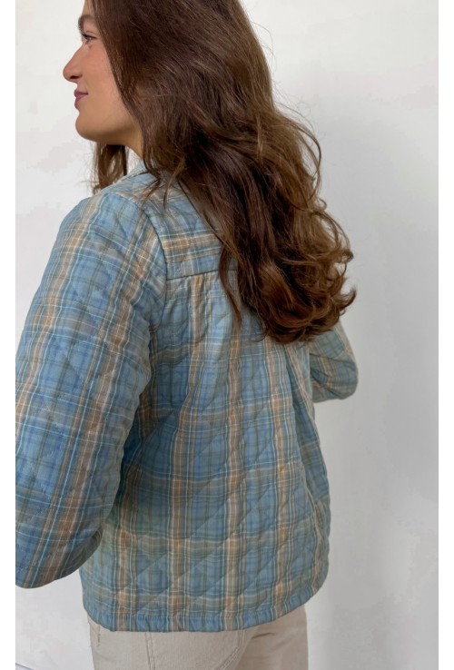 Veste matelassée AURORE A CARREAUX BLEUS