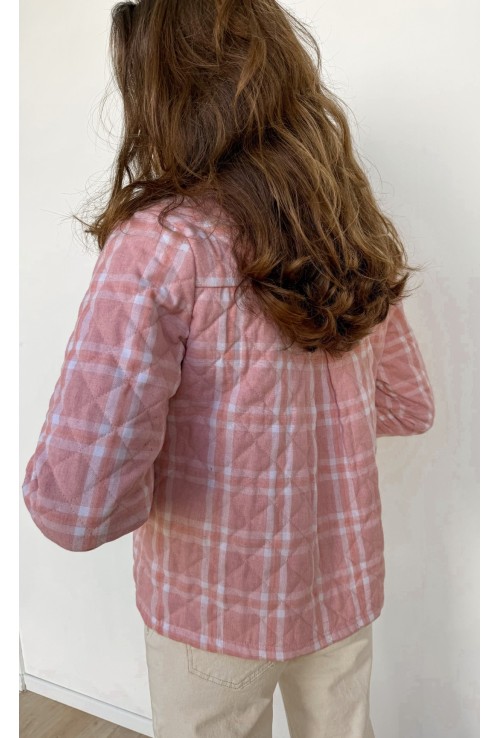 Veste matelassée AURORE A CARREAUX ROSES