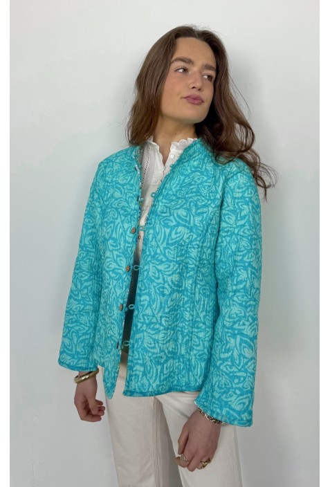 Veste indienne SURYA TURQUOISE réversible