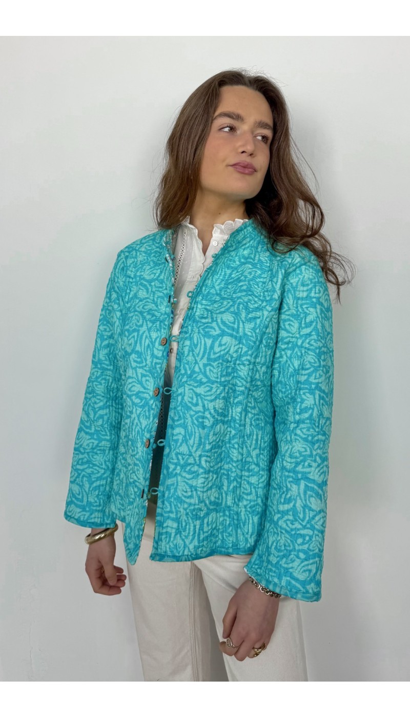Veste indienne SURYA TURQUOISE réversible