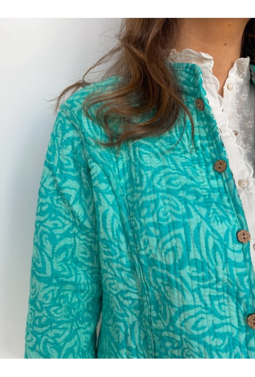 Veste indienne SURYA TURQUOISE réversible