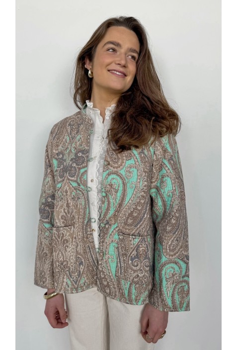 Veste indienne SURYA GRISE réversible