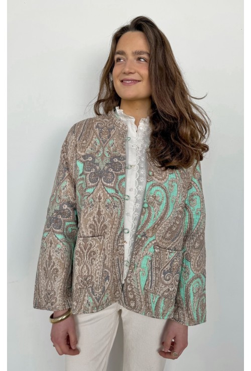 Veste indienne SURYA GRISE réversible