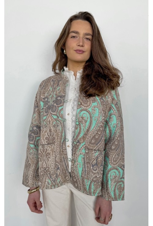 Veste indienne SURYA GRISE réversible