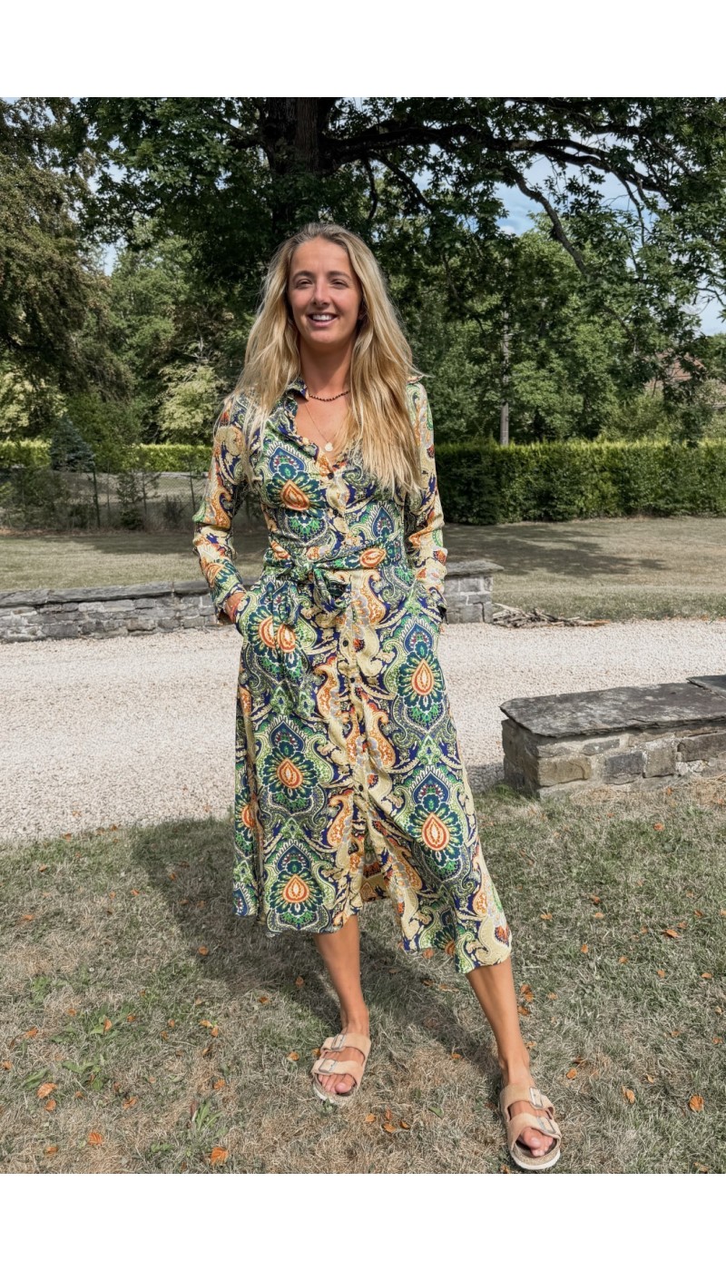 Robe chemisier mid ANAIS MULTICOLORE