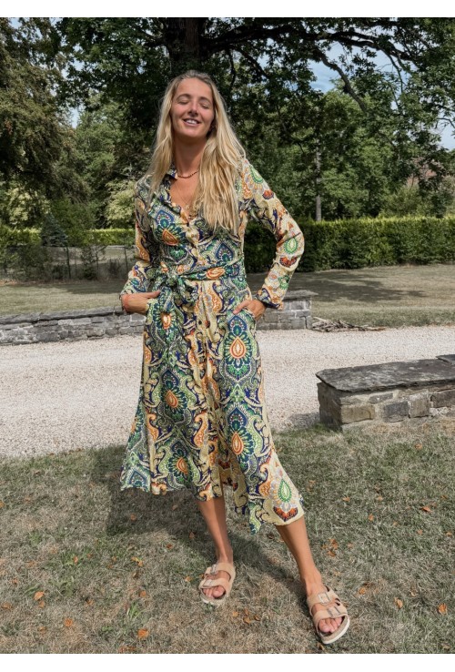 Robe chemisier mid ANAIS MULTICOLORE